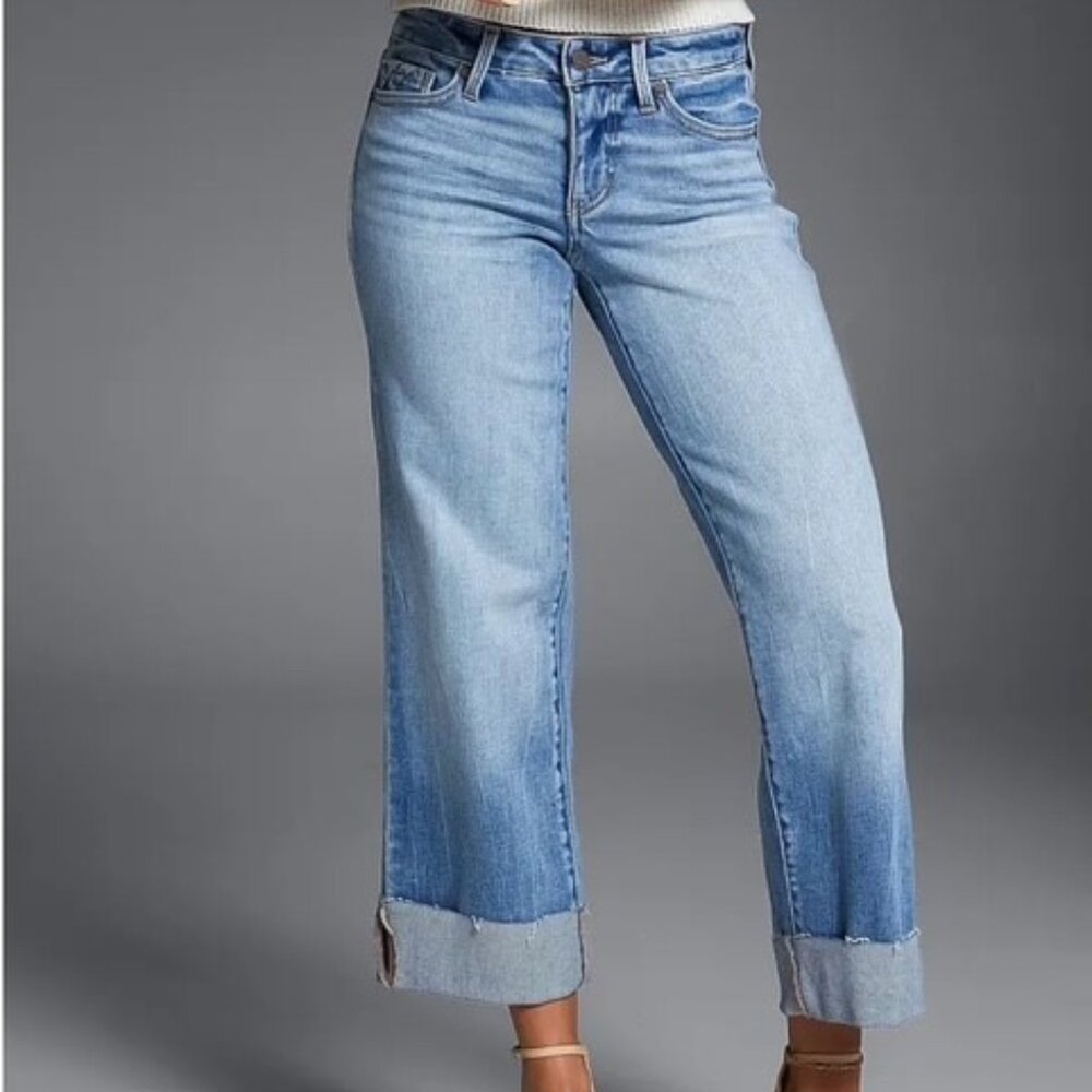 The Buckle Jeans- Fit No. 53 Cropped Wide Leg Stretch Jean- Kaplin 2